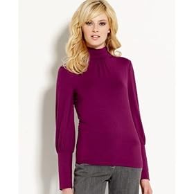 AK Anne Klein Wide-Cuff Mock-Turtleneck Top