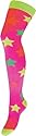 SOC 163 - Gothic Overknees / Neon Pink & Multi Colour Stars
