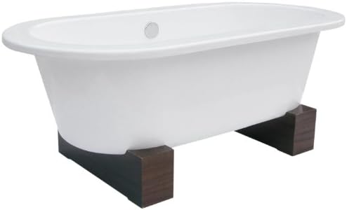 68" x 34" Contemporary Cast Iron Soaking Bathtub Leg Finish: Walnut