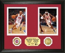 Highland Mint Detroit Pistons Chauncey Billups And Richard Hamilton Duo With 24Kt Gold And Color Coin Photomint