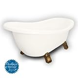 American Bath Factory B1-1720-BB-DM7-M2-45-OB-C1-LH Churchill Slipper Clawfoot Bathtub in Bisque, Ar