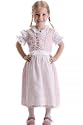Trachten-Dirndl f&uuml;r Kinder inklusive r&uuml;schen-Bluse und Sch&uuml;rze, rosa-wei&szlig; kariert mit Bl&uuml;mchenmuster, mit Herz-Kn&ouml;pfen