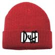 The Simpsons Duff Beer Red Knit Cuff Beanie Hat