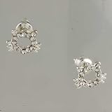 Cat Face April Birthstone Earrings Animal Stud