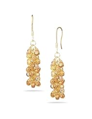 18.06 Cts Multi Sapphire Briolette Earrings in 18K Yellow Gold
