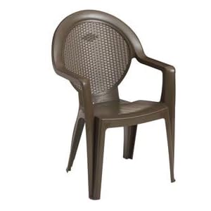 Grosfillex® Trinidad Stacking Armchair - Bronze Mist (Sold In Pkg. Qty. 24). Package of 24 by 