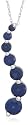 10k White Gold, September Birthstone, Lab-Created Blue Sapphire Journey Pendant, 18"