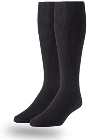 ComfortNFashion Lenzing Modal Soft Ribbed Knit Men's Knee High Dress, Work Socks 2 Per Pack (Black, 10-13)