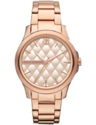 Armani Exchange Rose Dial Rose Gold-tone Ladies Watch AX5202