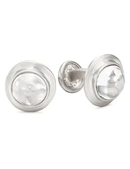 ROTENIER Created White Topaz Globe Cufflinks Set