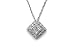 18K White Gold Square-Shaped Pendant, Enhanced With Pie Cut and Pave Set Diamonds, Set on a 16″ Open Link Necklace