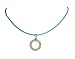 Necklace - N263 - Crystal Circle (Sm) Hung on Green Cord ~ Peridot Green