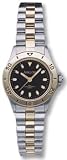 Avalon Women's Steel Series Two-Tone Water Resistant Bracelet Watch # 3055-BLK