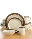 Sango Rustic 16-Piece Dinnerware Set, Charcoal