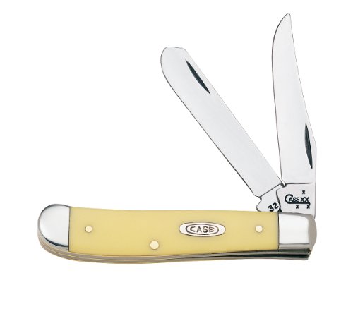 Case Cutlery 80029 Mini Trapper Pocket Knife with Stainless Steel Blades Yellow Synthetic Case Cutlery 80029 Mini Trapper Pocket Knife with Stainless Steel Blades Yellow Synthetic