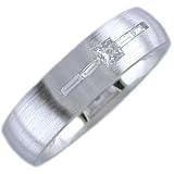 Princess Cut Diamond, Baguettes, 14Kt. White Gold. Diamond Comfo...