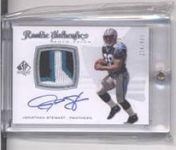 2008 SP Authentic #305 Jonathan Stewart JSY AU/499 RC - Carolina Panthers (RC - Rookie Card - Piece of Authentic Jersey - Autographed - Serial #d)(Football Cards)