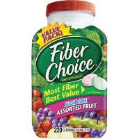 HealthPersonalCare: Fiber Choice Sugar Free Assorted Fruit flavor 220ct bottle. Chewable tablets