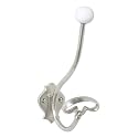 Large Brass and Ceramic Bistro Coat-and-Hat Hook
