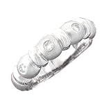 14K White Gold .10 CTW Burnished Set Diamond Band