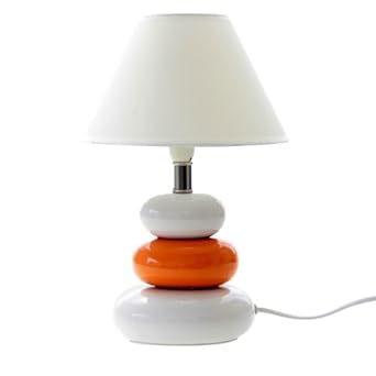 Decorative Bedside Lamp 3 Ceramic Pebbles Shade Lounge. White and
