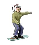Woman Snowboarding On Blue Board Winter Sports Christmas Ornament #790786