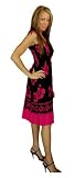 Sundress/Tube Dress Hibiscus Design Black/Pink
