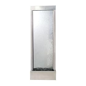 Bluworld GF6SG 72 x 24 x 15 Center Mount Gardenfall Brushed Stainless Steel Floor Fountain