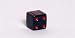 16mm d6 Square Cornered Opaque Dice, Black w/Red