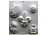 Yaley Soapsations Plastic Mold Cameos 5 shapes (Pack of 3)