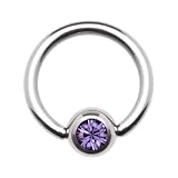 16Gauge5/16InchesTanzaniteAustrianCrystalBCRCaptiveRing