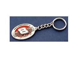 Dale Earnhardt Jr. Pewter Red Oval Keychain NASCAR