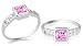 Princess Cut Pink Cz Ring Sterling Silver Size 8