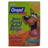 Orajel Kids Sore Throat Relief Strips, Orange Blast, 20 /Pack