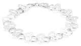 Image of Sterling Silver B2270 Women's Plain Matt Heart Bracelet