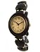 Tense Solid Dark Sandalwood Ladies Round Heart Stretch Band Wood Watch L7007D