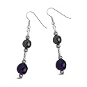Amethyst and Hematite Linear Earrings