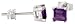 February Birthstone Natural Amethyst 40 poin (4 mm) Size Princess (square) Cut Stud Earrings in Sterling Silver Basket Settings