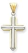 14k Two-tone Cross Pendant