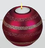 Cherry Stripes Tea Light 5 Ornament - set of 3