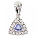 Solid 14KT White Gold Tanzanite Diamond Dangle Pendant