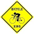BICYCLE CROSSING sign * street caution bike