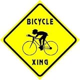 BICYCLE CROSSING sign * street caution bike
