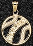 Colorado Rockies Solid 14K Gold Pierced Baseball Pendant