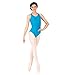Adult Asymmetrical Tank Leotard,N9502BLKS,Black,Small