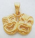 Comedy Tragedy Gold Charm - D1245