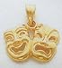 Comedy Tragedy Gold Charm - D1245