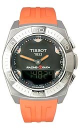 Tissot Racing-Touch Black Dial Black Chronograph Orange Rubber Strap Mens Watch T0025201705101