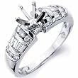 14K White Gold Sleek Diamond Engagement Ring, Semi-Mount Setting