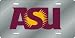 Arizona State Sun Devils Silver Laser Cut License Plate - SET OF 6 - Sports Merchandise